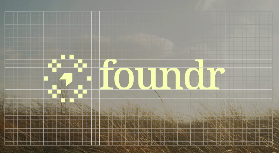 Foundr logo on a construction grid