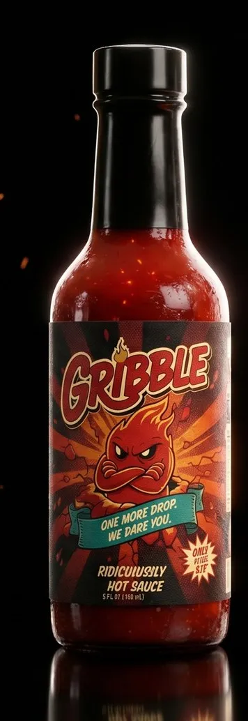 Simmer bottle, deep ember red glow