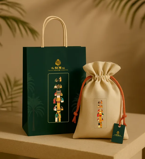 SCM Silk shopping bag and pouch
